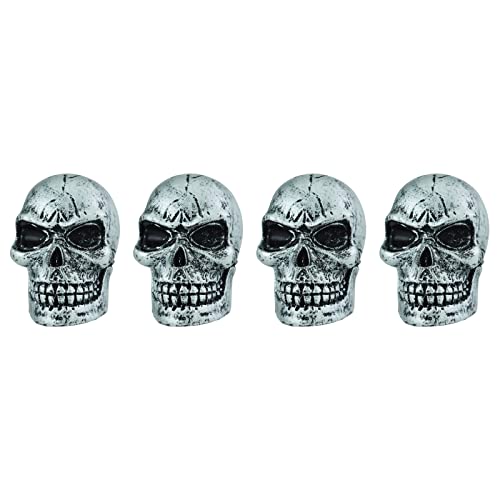 Skull Car Tire Rim Caps Skeleton Bike Wheel Air Valve Stem Covers for Most Vehicles Bicycles Motorcycles, Silver - color: Silver