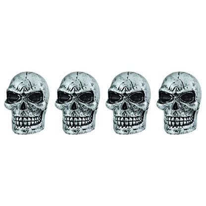 Skull Car Tire Rim Caps Skeleton Bike Wheel Air Valve Stem Covers for Most Vehicles Bicycles Motorcycles, Silver - color: Silver