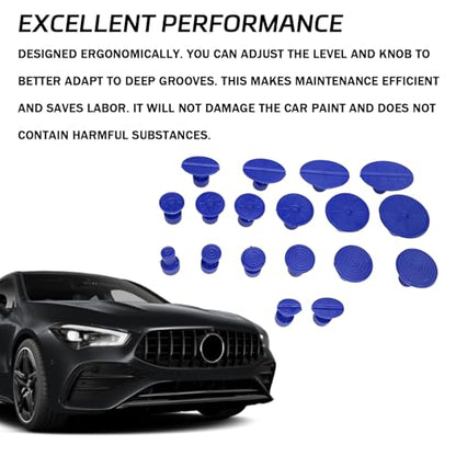 18PCS Car Dent Puller Kit, Dents Remover Tool for Car, Paintless Dent Removal Kit with T-Shape Slide Puller and 18 Suction Cups, Damage-Free Universal Auto Body Dents Repair for Cars and SUVs