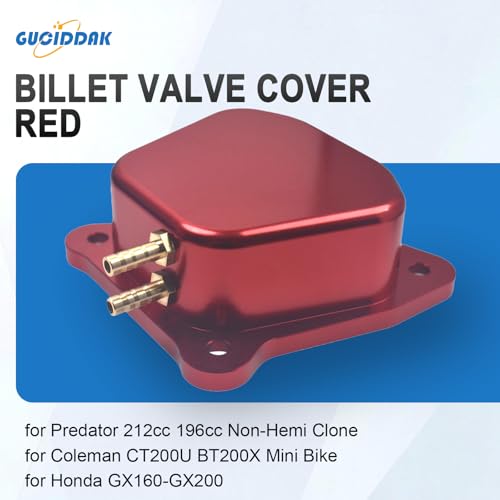 Billet Valve Cover Silver for Predator 212cc 196cc Non-Hemi Clone - color: Red