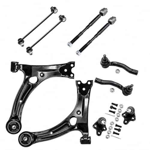 Front Lower Control Arm Suspension Kit For Toyota Corolla 2003 2004 2005 2006 2007 2008 include Ball Joint Sway Bar Tie Rod - 10 pcs Set K640360 K640361. - size: 10pcs-Front Suspension Kit