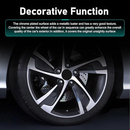 4 PCS Wheel Center Caps, ABS Plastic Snap-in Hub Cap, Waterproof Scratch-Resistant Rim Cover Fit for wheels with diameters between 1.96 and 2.1 inches, Universal for Most Cars (Black) - color: Black