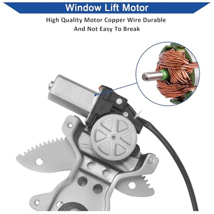 Obaee Window Regulator with Motor Rear Left Driver Side, Replace 741-829