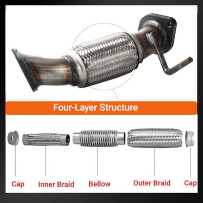 Stainless Steel Front Exhaust Flex Pipe for Sonata 2.4L 2006-2008 FP14H - size: for Hyundai Sonata 2.4L 2006-2008