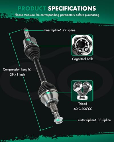 SCITOO Front CV Axle Drive Shaft Assembly Fit For Buick Enclave,For Chevrolet Traverse 3.6L 2018-2021 Left Driver Side NCV16011, GM8475, 84750308