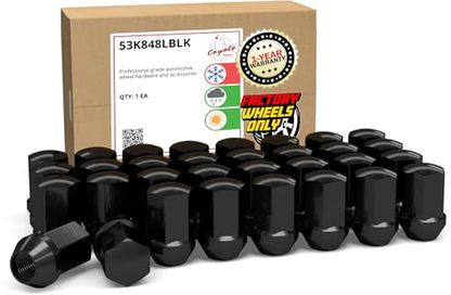 Wheel Accessories Parts 32 Pcs M14x1.5 14x1.5 Thread OEM Style Lug Nuts 1.77" Long Black 7/8" 22mm Hex Fits Chevy GMC Silverado Sierra 2500 HD 3500 HD GM 9596070 ｜ 611-236 - color: Black, style: Silverado 2500 & 3500
