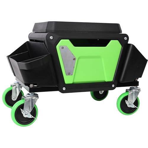 Heavy Duty Mechanic Stool 330 Lbs, Rolling Garage Seat with Wheels, Creeper Stool with Tool Tray for Auto Repair, Workshop, Car Beauty, Mechanic Rolling Stool Garage Shop Chair