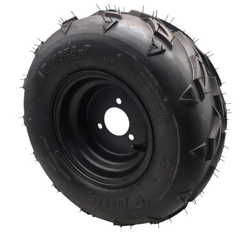 7" Left Wheel Rim Tire Assembly for TaoTao 50cc 90cc 110cc 125cc ATVs & Go Karts Includes 16x8-7 Tire 70mm Bolt Rim