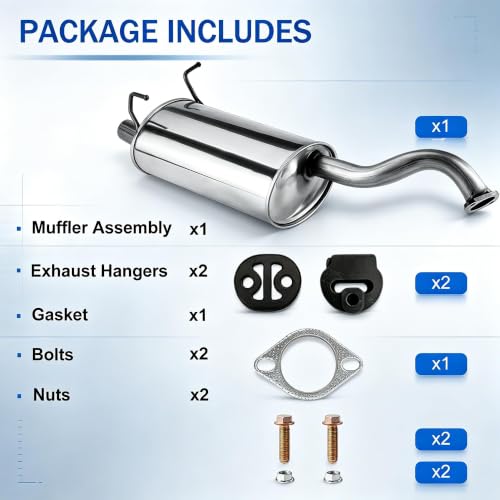 Exhaust Rear Muffler Compatible with Honda CR-V 2.4L 2015-2016 CRV45 - size: 15-16 Honda CR-V