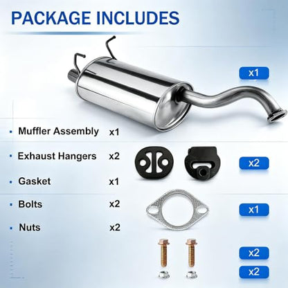 Exhaust Rear Muffler Compatible with Honda CR-V 2.4L 2015-2016 CRV45 - size: 15-16 Honda CR-V