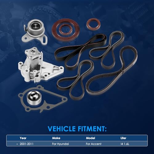 ECCPP Timing Belt Kit with Water Pump Compatible For Hyundai