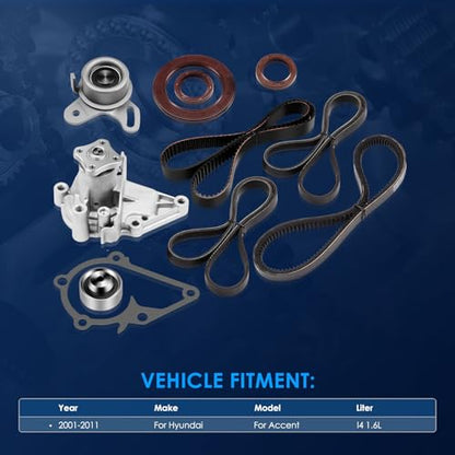 ECCPP Timing Belt Kit with Water Pump Compatible For Hyundai