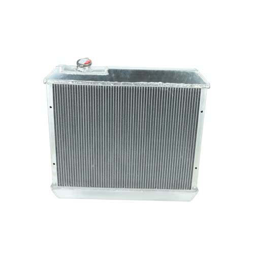 Aluminum Core Racing Radiator 3 Row with Fan Shroud Kit Compatible with 1963-1966 C/K Pickup - size: Core Size: 17.40" x 22.76" x 1.73"