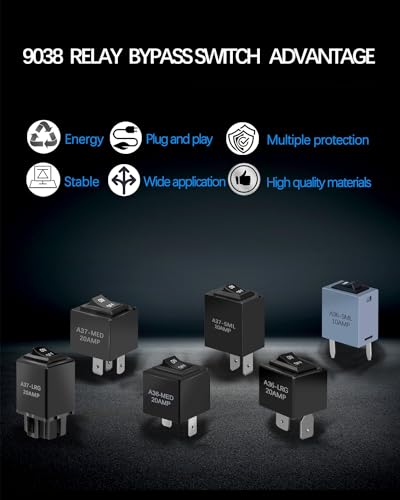 9038 Relay Bypass Switch Kit, 6-Pack, Black - color: 6PCS 9038