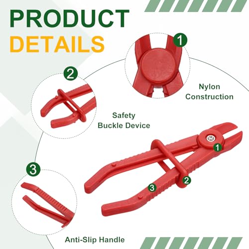 HARFINGTON 2pcs 6" Hose Pinch Pliers Plastic Hose Multi-Functional Fuel Red - size: 6 Inch
