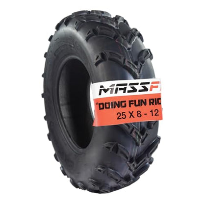MASSFX 25x8-12 Front ATV Tire 6-Ply Checkmark Tread 25x8x12 All-Terrain - size: 25x8-12 F