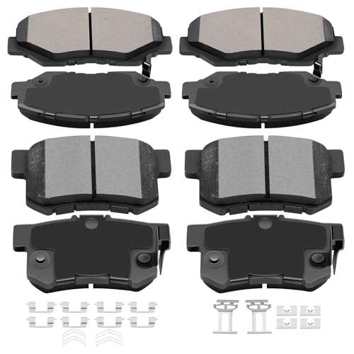 ECCPP 8pcs Front Rear Ceramic Disc Brake Pad Kit for For Honda For CR-V - size: Front D914-7795 + Rear D536-7418