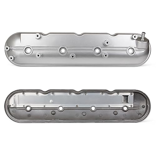 Valve Cover Compatible with Chevy Avalanche Silverado 1999-2008 Gmc Sierra Savana 1999-2008 Buick Rainier 2003-2008 Cadillac Escalade 2002-2008 4.8L 5.3L 6.0L Replace 12570427 12582224 - color: WHITE(Upgrade Aluminum)