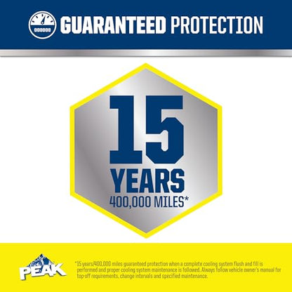 PEAK OET Extended Life Yellow 50/50 Prediluted Antifreeze/Coolant for North American Vehicles, 1 Gal.