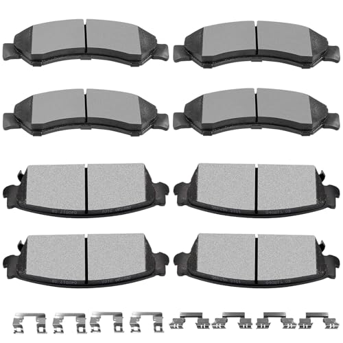 Ceramic Brake Pads Kits,SCITOO 8pcs Brakes Pads Set Fit For Silverado 1500 - size: Front D1092 & Rear D1194 [8PCS]