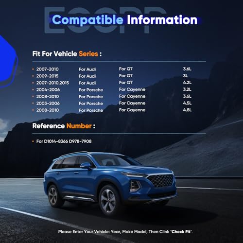 Brake Pads,ECCPP 8pcs Ceramic Disc Brake Kits Fit For Audi For Q7 2007-2015 - size: Front D1014-8366 + Rear D978-7908