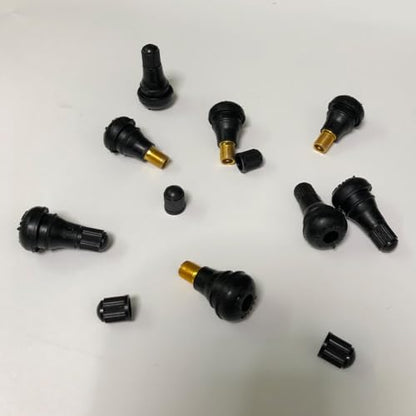 50Pcs TR412 Tubeless Valve Stems, Black Rubber Snap-in Valves Tubeless Tire Valve Stems Replacement for Tubeless 0.453 inches Rim Holes on Standard Auto Tires - size: TR412-50pcs
