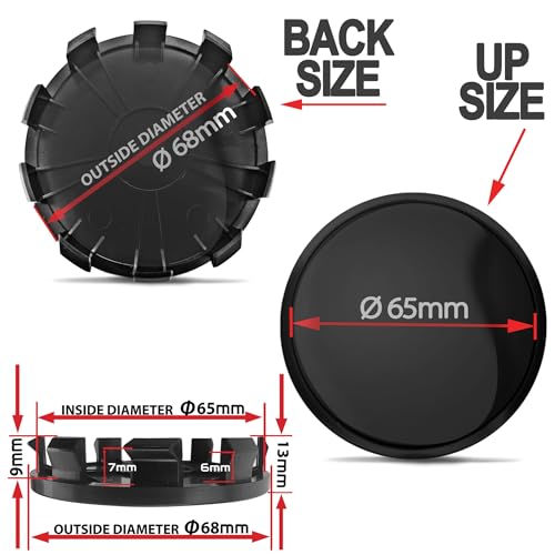 Biomar Labs 4 x 68mm Wheel Centre Alloy Hub Center Caps Compatible with BMW 36136783536 Hubcaps Black Smile CB 65