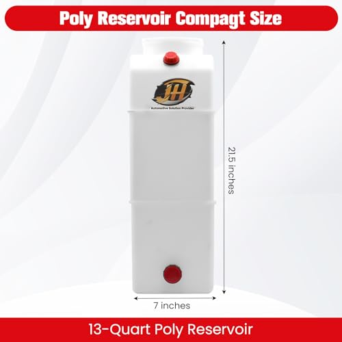 13 Quart Poly Power Unit Reservoir for Hydraulic Systems, Polyethylene Flat Bottom Utility Fluid Tank for Dump Trucks Trailers RVs Boats - size: 13 Quart