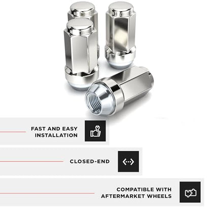 White Knight 3004ST-4 1/2"-20 Stainless Steel Capped Duplex Acorn Lug Nut, 4 Pack - size: 1/2"-20