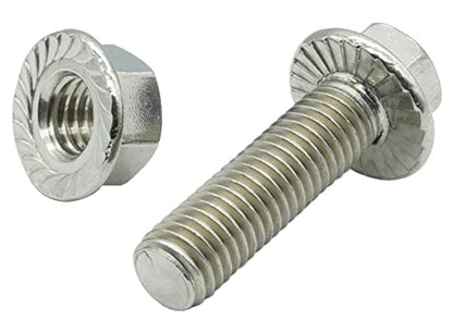 Stainless Steel Flange Screws, Flange Bolts, Exhaust Manifold Hardware Kit (Bolts&Nuts) M10X1.5-35mm (4-Pack)