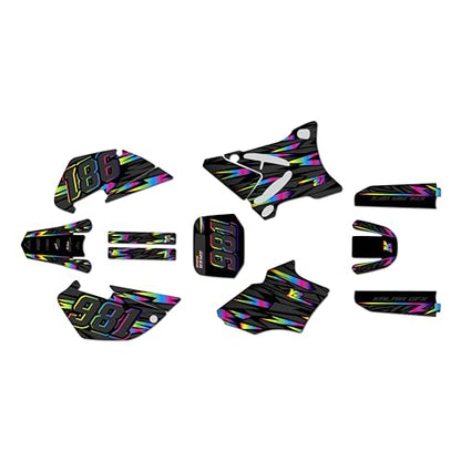 Graphics Kit for Yamaha YZ85 (2002-2014) Twitch Series Rainbow 9 Mil-Dirt Bike Custom Racing Graphics Decals Stickers Kit, no-Plastics - color: Rainbow, size: 9 Mil - Easy Go