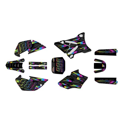 Graphics Kit for Yamaha YZ85 (2002-2014) Twitch Series Rainbow 9 Mil-Dirt Bike Custom Racing Graphics Decals Stickers Kit, no-Plastics - color: Rainbow, size: 9 Mil - Easy Go