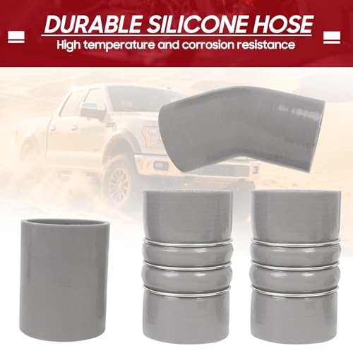 Turbo Intercooler kit Pipe Boot and Intake Elbow for 2003-2007 Ford F250 F350 F450 F550 Super Duty Intercooler Pipe Boot kit 6.0L Powerstroke Diesel-Silver - color: Sliver