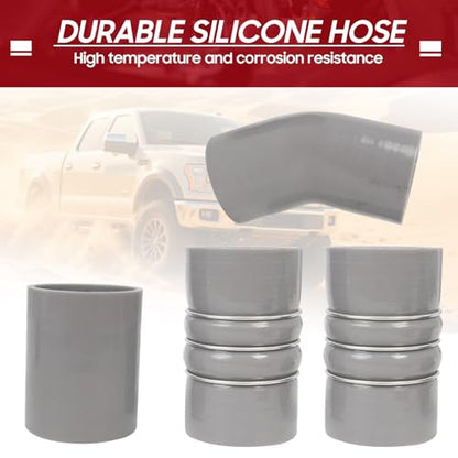 Turbo Intercooler kit Pipe Boot and Intake Elbow for 2003-2007 Ford F250 F350 F450 F550 Super Duty Intercooler Pipe Boot kit 6.0L Powerstroke Diesel-Silver - color: Sliver