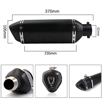 PACEWALKER Motorcycle Exhaust Muffler 1.5-2" Inlet, 38,51mm, Matt Black - size: Matt black