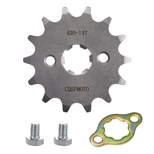 420 14T 17mm Motorcycle Front Engine Sprocket fits for 50cc 70cc 90cc 110cc 125cc 140cc 160cc Z50 CT70 Pit Dirt Mini Bikes Go Kart Trail Roketa Sunl Lifan Chinese Quad ATVs 4 Wheeler Moped - color: 420-14T