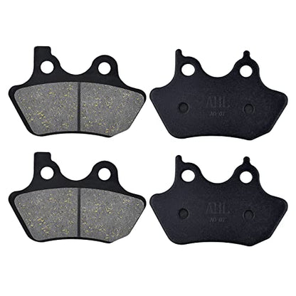 AHL Semi-metallic Front & Rear Brake Pads Set for Harley 2000-2007 FXST Softail Standard，2000-2007 FXSTB Night Train，2001 2002 2003 2004 2005 2006 FXSTBI Night Train