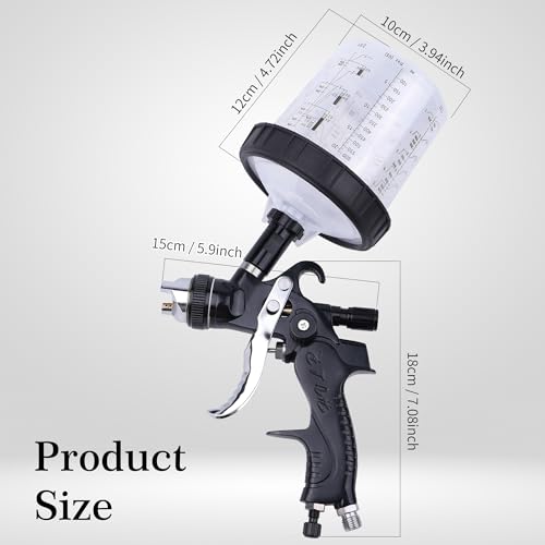 HVLP Automotive Spray Gun Kit, 10pcs 600ML Disposable Paint Cups - color: black