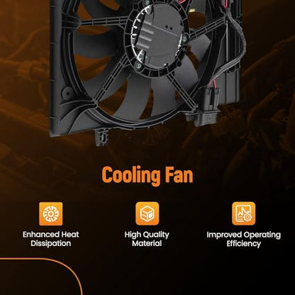 maXpeedingrods Dual Radiator Cooling Fan Assembly w/Brushless Motor for Audi Q3 2019-2021 2.0L, 3Q0121205B VW3115125 5WA121203T - size: 3Q0121205B