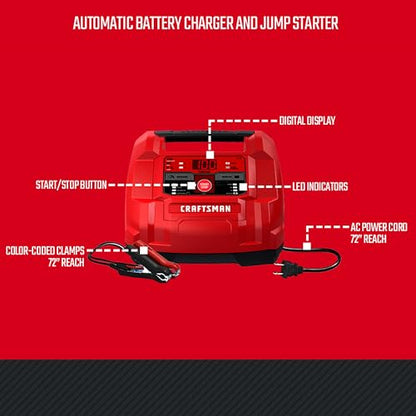 CRAFTSMAN 6A Car Battery Charger & Maintainer, 6V/12V – CMXCESM253