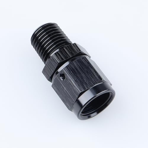 AC PERFORMANCE -6 AN Female to 1/4" NPT Male Swivel Fitting Aluminum Black - color: Black, size: 6AN to 1/4 NPT