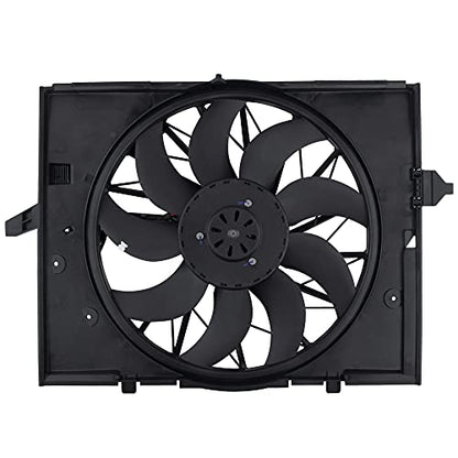 BOXI Engine Cooling Fan Assembly Fits for BMW E60 525 530 545 645 / for BMW E65 750 (Replace 17427543282 17427514181)