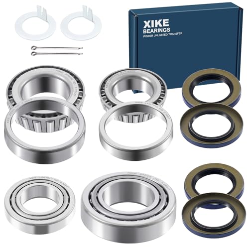 XiKe 2 Set Fits 5,200-6,000 lb Axles Trailer Wheel Hub Kit, 25580/25520 ＆ LM67048/LM67010 Bearings, 21333TB, 22333TB /10-10, 10-36 Seal and Cotter Pin. - size: 25580/20 ＆ LM67048/10 + Seal ID 2.125'' ＆ 2.250'', style: Pack 2 Set