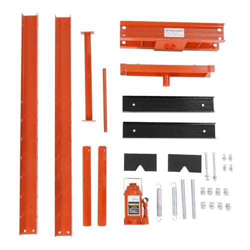 20 Ton Hydraulic H-Frame Shop Press – Adjustable Height with Heavy Duty Movable Plates – Versatile Hydraulic Bearing Press for Garage, Workshop, and Professional Use, Orange - size: 20 Ton