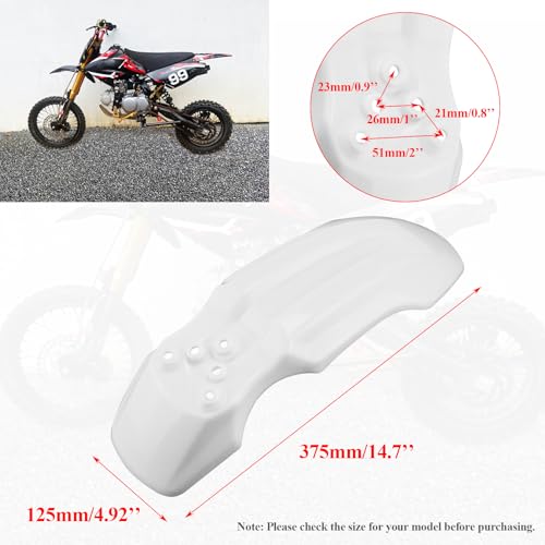 Plastic Front Wheel Mud Guard Motorcycle Fender Protector White - color: White
