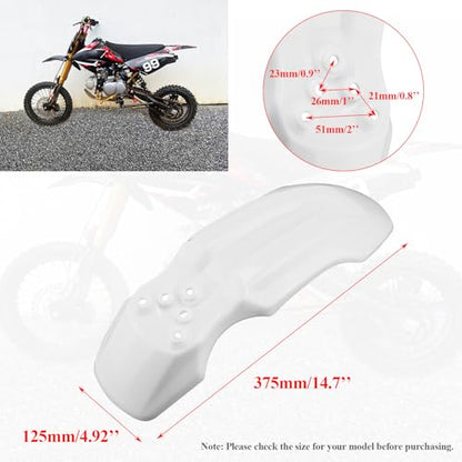 Plastic Front Wheel Mud Guard Motorcycle Fender Protector White - color: White