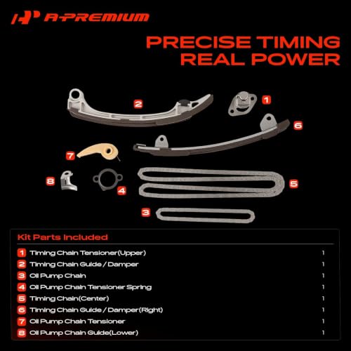 A-Premium Engine Timing Chain Kit Compatible with Toyota, Pontiac 2.0L 2.4L