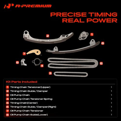 A-Premium Engine Timing Chain Kit Compatible with Toyota, Pontiac 2.0L 2.4L