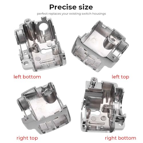 Motorcycle Handlebar Switch Housing Cover w/Button Caps Kit Fit for Harley 2014-2022 XL, 2012-2017 Dyna and 2012-2015 Softail (Chrome) - color: Chrome