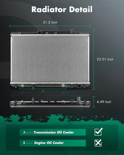SCITOO 1318 Car Radiator for Toyota for Camry 1992-1996 2.2L - size: 1318